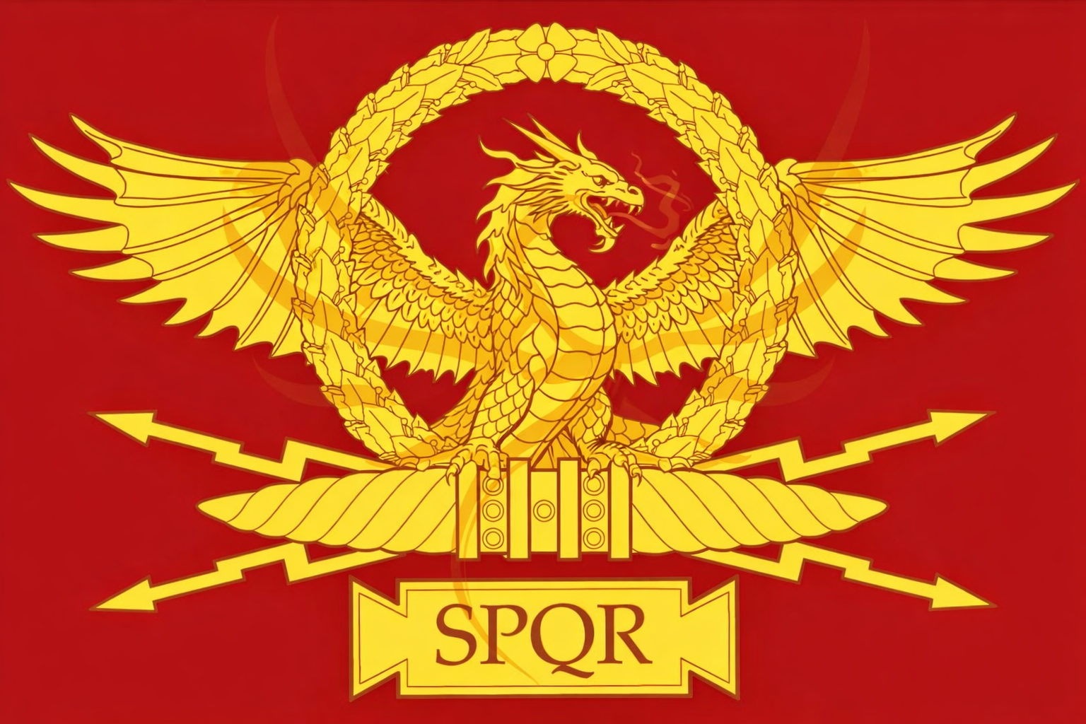 Galactic Rome Flag dragonic Roman flag (2025-?????) - Pax Historia